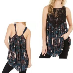 Free People Count Me In Trapeze Dress BLACK